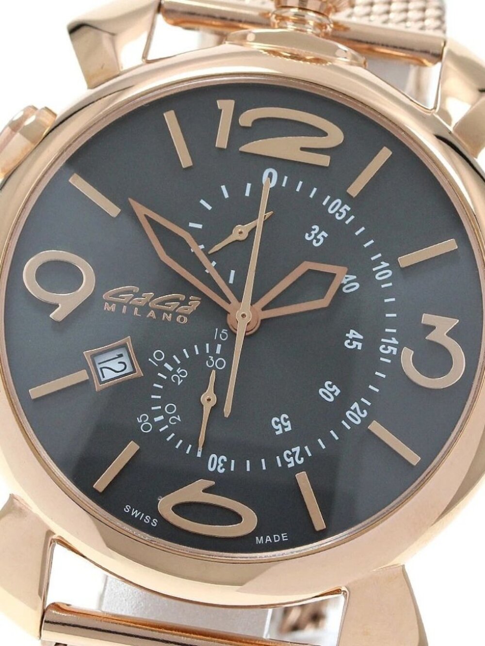 GaGa MILANO Syn Chrono 5098.02BR Date gray Dial Quartz Men's Watch